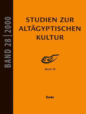 cover image of Studien zur Altägyptischen Kultur Band 28
